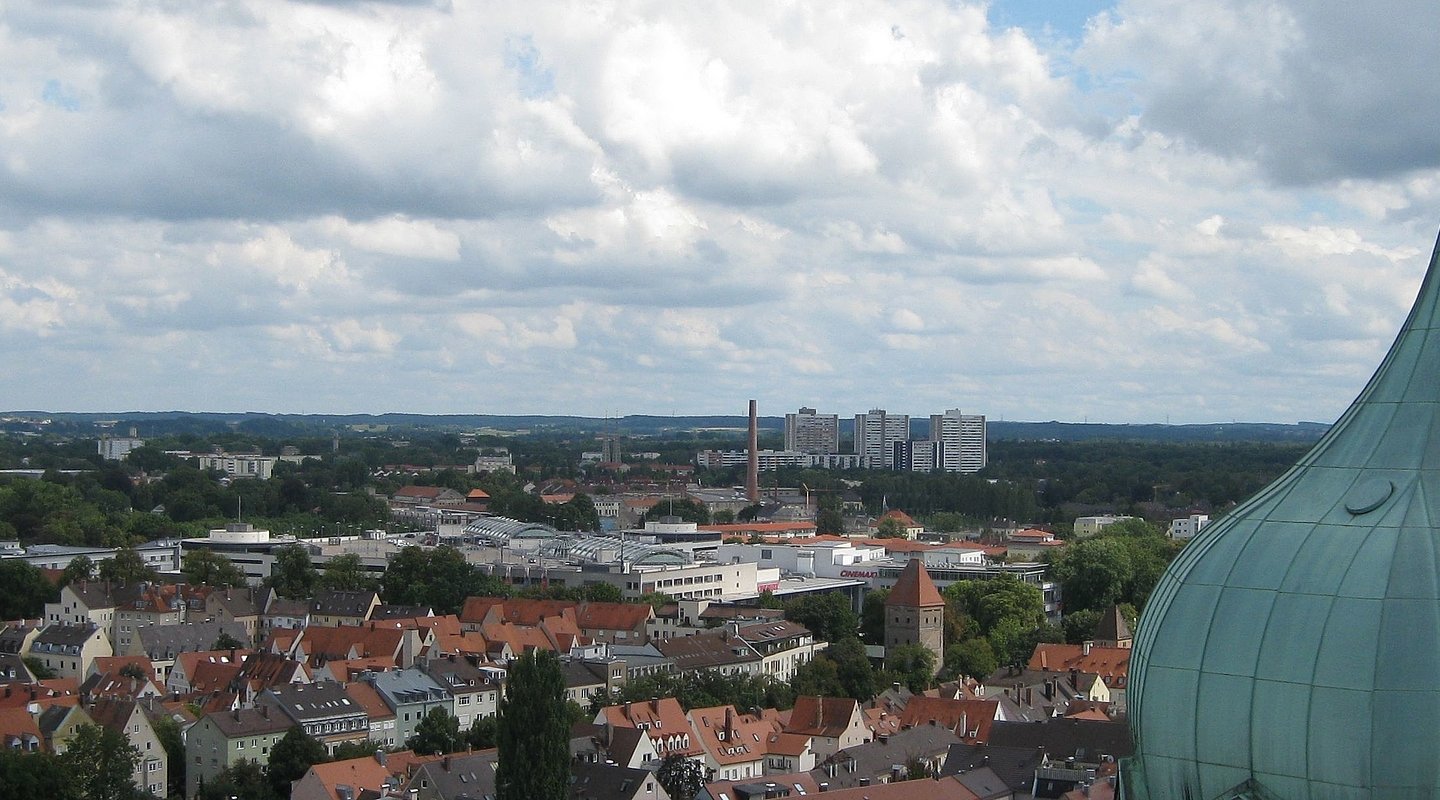 Aussicht vom Perlachturm in Augsburg über die Stadt